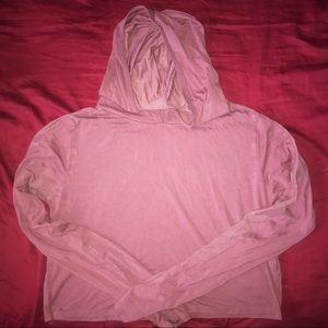 Forever 21 Dark Pink Crop Workout Hoodie